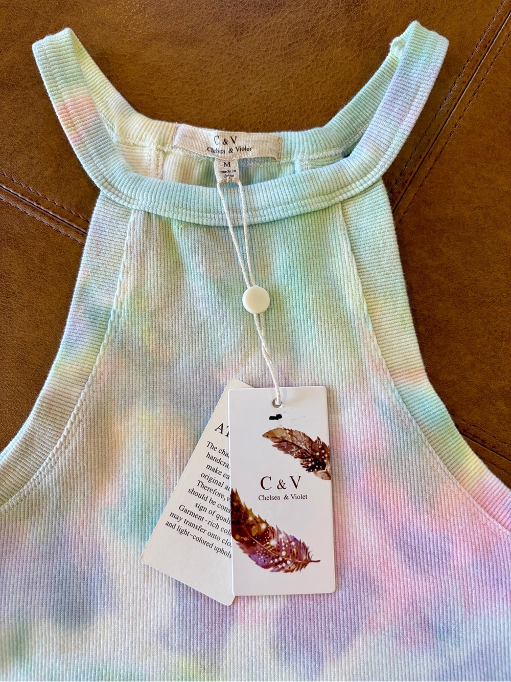 NEW C & V (Chelsea & Violet) Pastel Tie-Dye Ribbed Tank